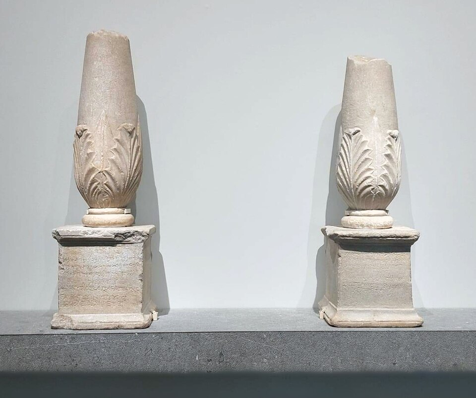 The two Cippi of Melqart displayed together